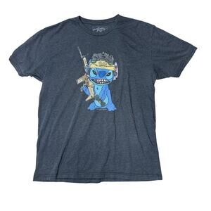 AMERICAN TRIGGER PULLERS STITCH GRAY MENS SHIRT TSHIRT DISNEY DISNEYLAND XL
